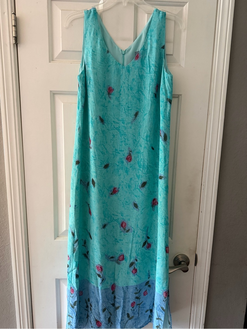Vintage Carol Anderson aqua watercolor Y2K 90s made in USA boho
